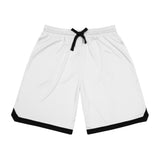 White Basketball Rib Shorts for Active Wear | Perfect for Sports and Casual Outings