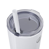 Sleek White 20oz Skinny Tumbler with Straw - Perfect for Hydration on the Go
