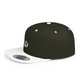 Minimalist White Flat Bill Snapback Hat - Clean Style for Everyday Wear