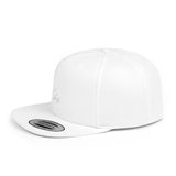 Minimalist White Flat Bill Snapback Hat - Clean Style for Everyday Wear