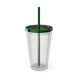 Sunsplash 16oz Clear Tumbler with Straw - Perfect for Summer Sips and Outdoor Adventures