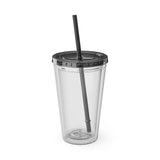 Sunsplash 16oz Clear Tumbler with Straw - Perfect for Summer Sips and Outdoor Adventures