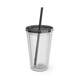 Sunsplash 16oz Clear Tumbler with Straw - Perfect for Summer Sips and Outdoor Adventures