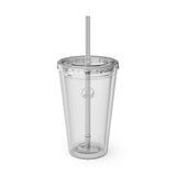 Sunsplash 16oz Clear Tumbler with Straw - Perfect for Summer Sips and Outdoor Adventures