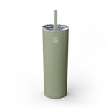 Sleek White 20oz Skinny Tumbler with Straw - Perfect for Hydration on the Go