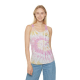 Cool Blue Tie Dye Racerback Tank Top for Summer Vibes