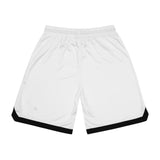 White Basketball Rib Shorts for Active Wear | Perfect for Sports and Casual Outings