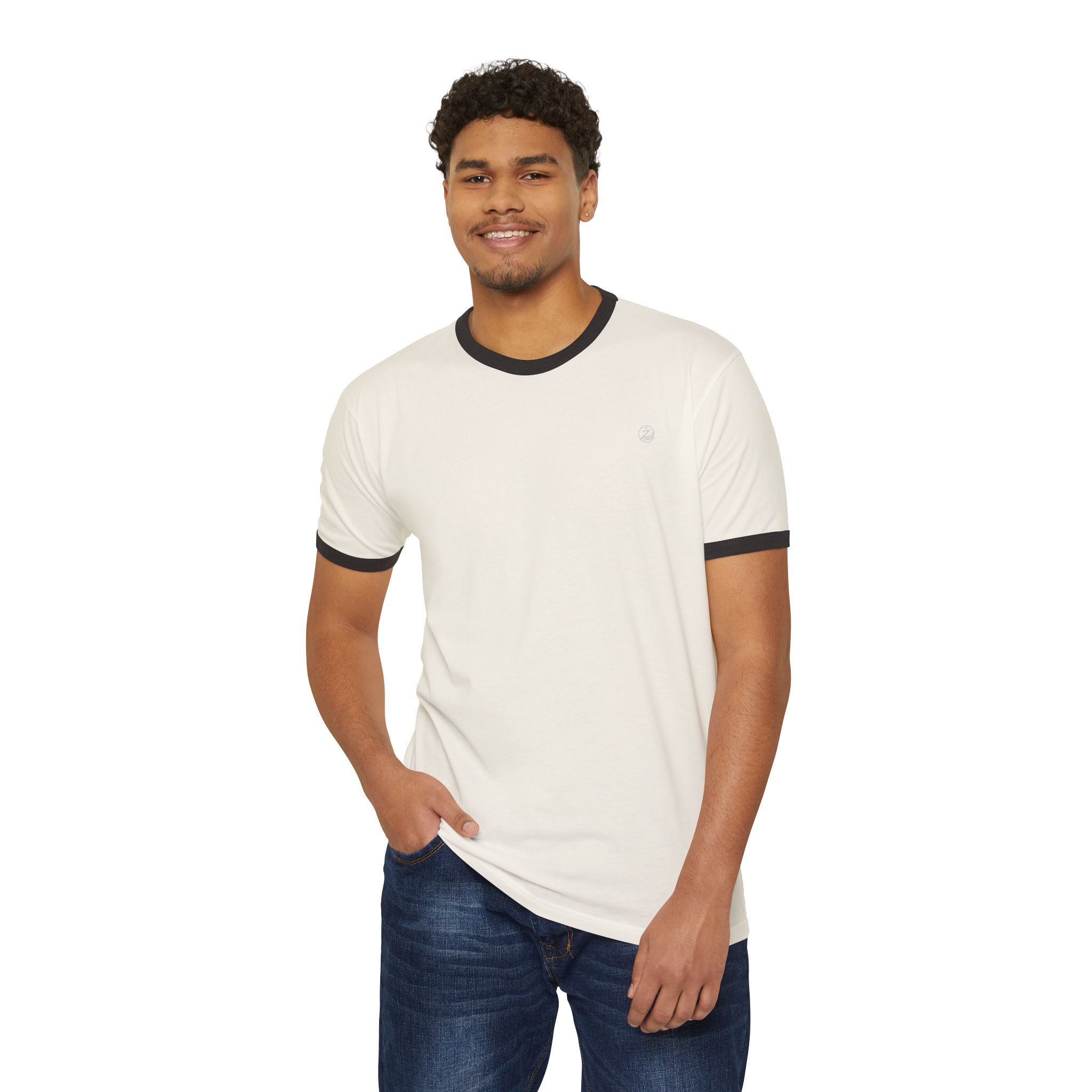 Vintage-Inspired Unisex Cotton Ringer T-Shirt - Casual Everyday Wear