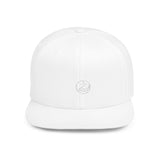 Minimalist White Flat Bill Snapback Hat - Clean Style for Everyday Wear