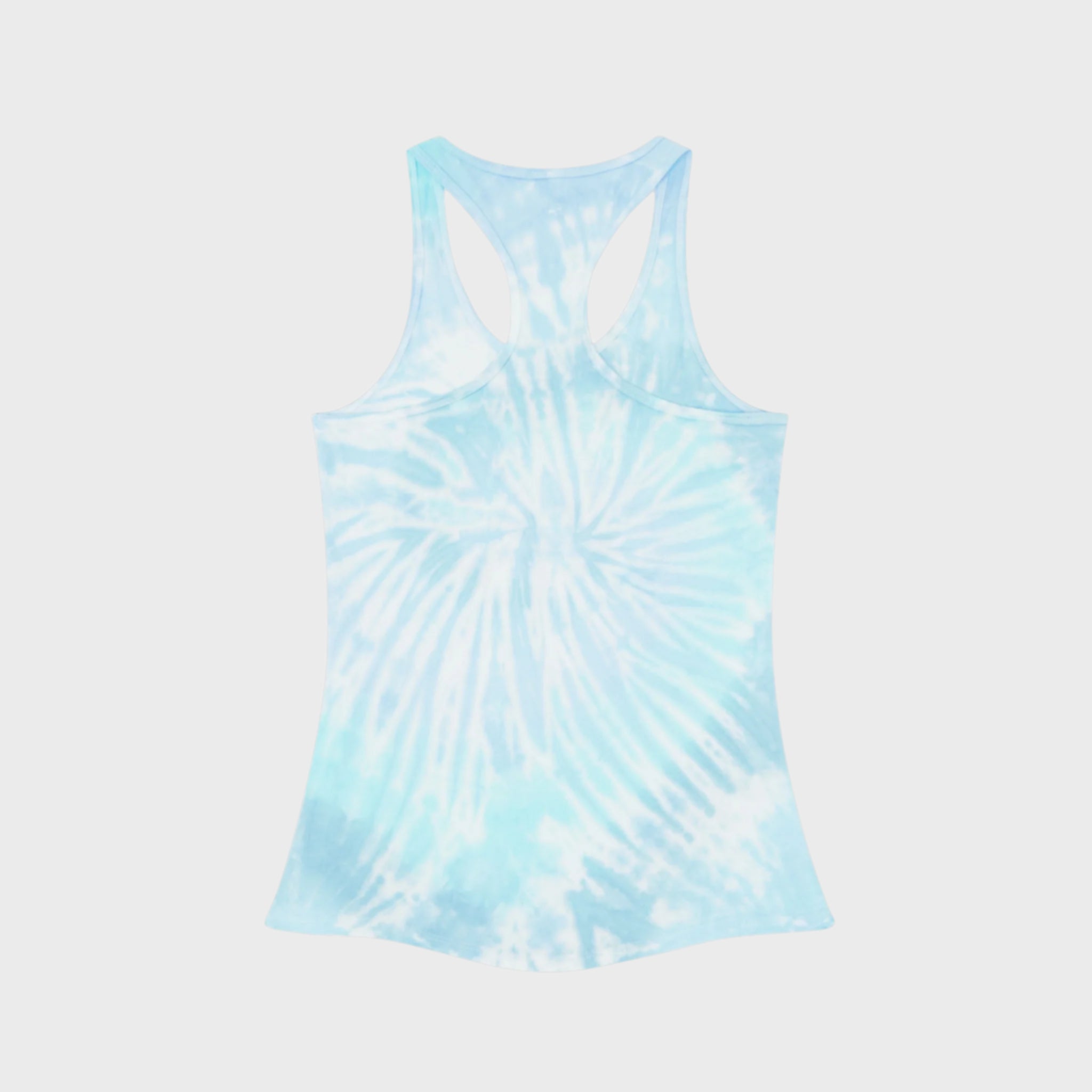 Cool Blue Tie Dye Racerback Tank Top for Summer Vibes