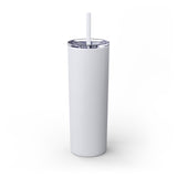 Sleek White 20oz Skinny Tumbler with Straw - Perfect for Hydration on the Go