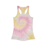 Cool Blue Tie Dye Racerback Tank Top for Summer Vibes