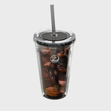 Sunsplash 16oz Clear Tumbler with Straw - Perfect for Summer Sips and Outdoor Adventures