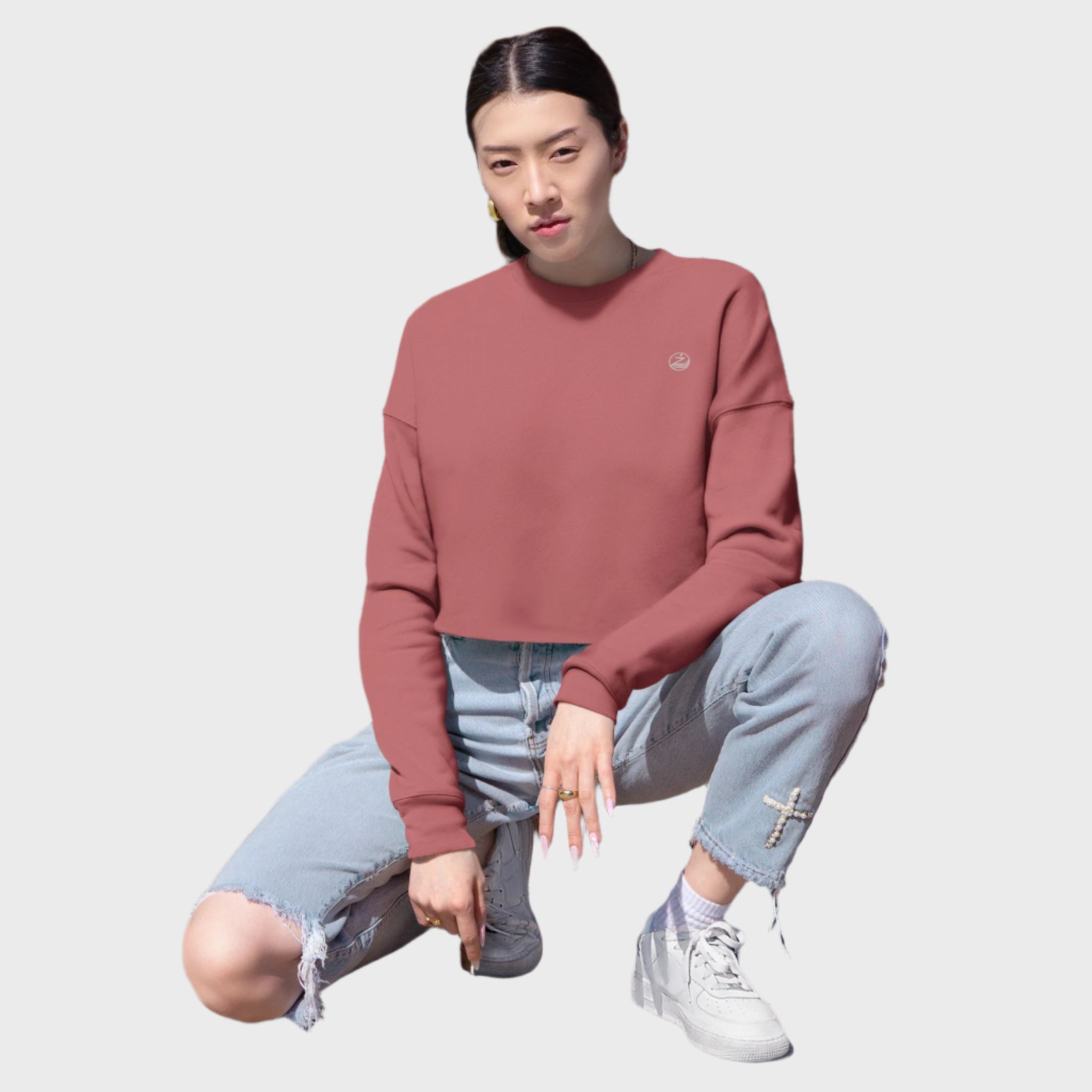 Stylish Women's Cropped Sweatshirt | Trendy Pink Apparel for Casual Outfits