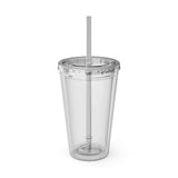 Sunsplash 16oz Clear Tumbler with Straw - Perfect for Summer Sips and Outdoor Adventures