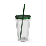 Sunsplash 16oz Clear Tumbler with Straw - Perfect for Summer Sips and Outdoor Adventures