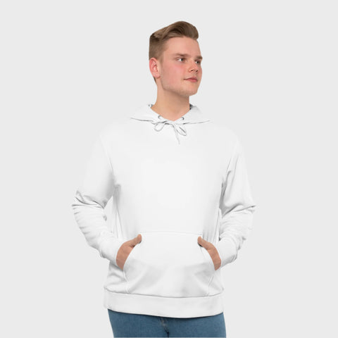 Classic White Men's Hoodie - Cozy Casual Wear for Everyday Comfort