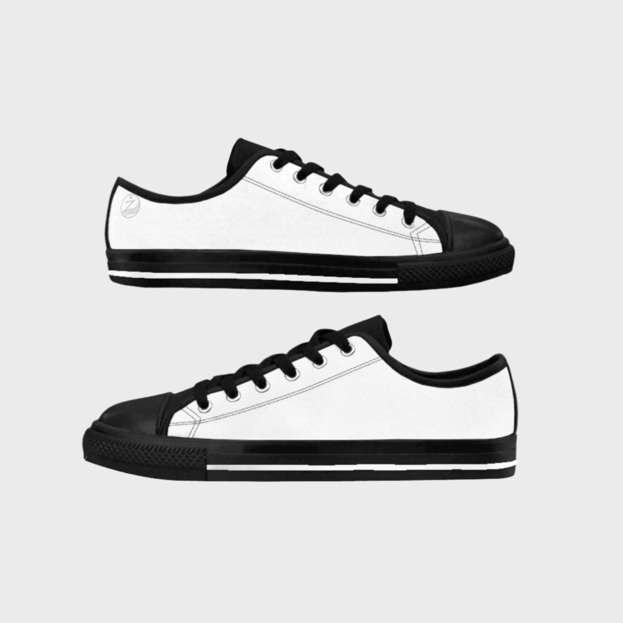 Classic Black & White Men's Sneakers - Timeless Style for Everyday Wear