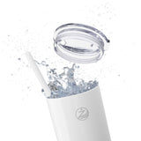 Sleek White 20oz Skinny Tumbler with Straw - Perfect for Hydration on the Go