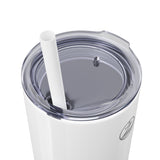 Sleek White 20oz Skinny Tumbler with Straw - Perfect for Hydration on the Go