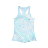 Cool Blue Tie Dye Racerback Tank Top for Summer Vibes