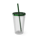 Sunsplash 16oz Clear Tumbler with Straw - Perfect for Summer Sips and Outdoor Adventures