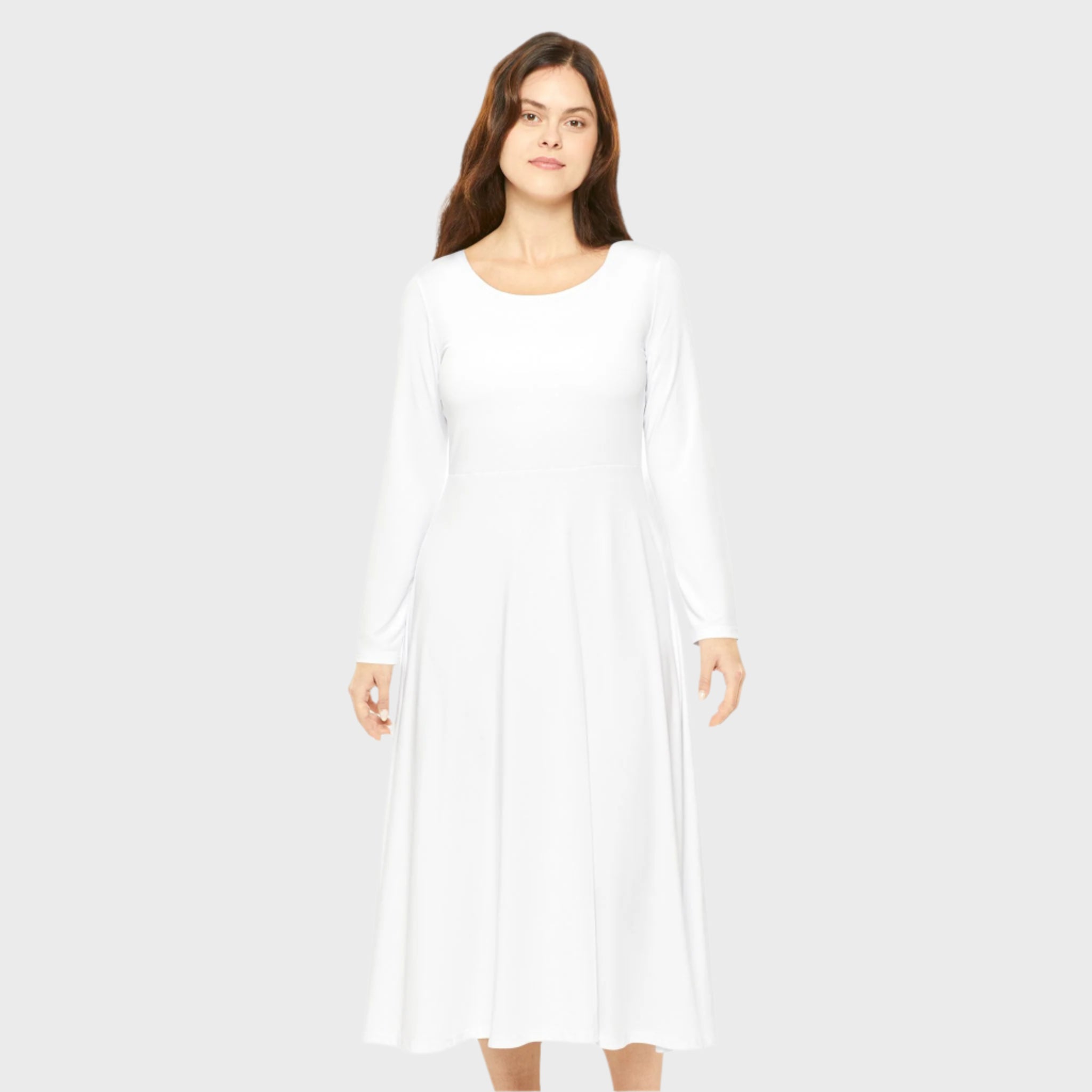 Elegant Women's Long Sleeve Dance Dress for Performance & Everyday Wear