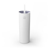 Sleek White 20oz Skinny Tumbler with Straw - Perfect for Hydration on the Go