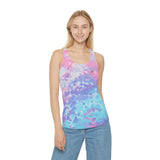 Cool Blue Tie Dye Racerback Tank Top for Summer Vibes