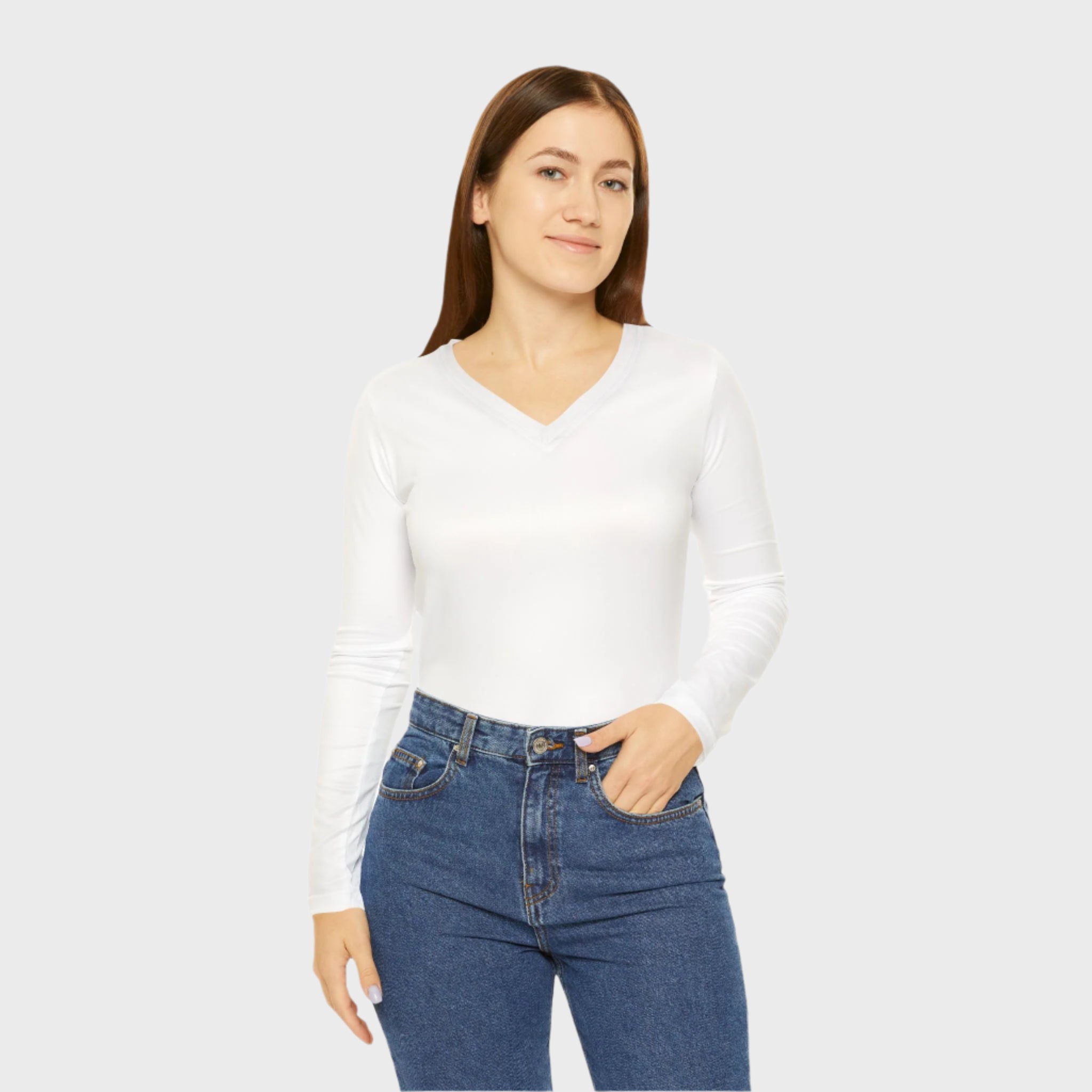 Cozy Women's Long Sleeve V-Neck Shirt - Perfect for Casual Days