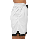 White Basketball Rib Shorts for Active Wear | Perfect for Sports and Casual Outings