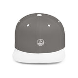 Minimalist White Flat Bill Snapback Hat - Clean Style for Everyday Wear