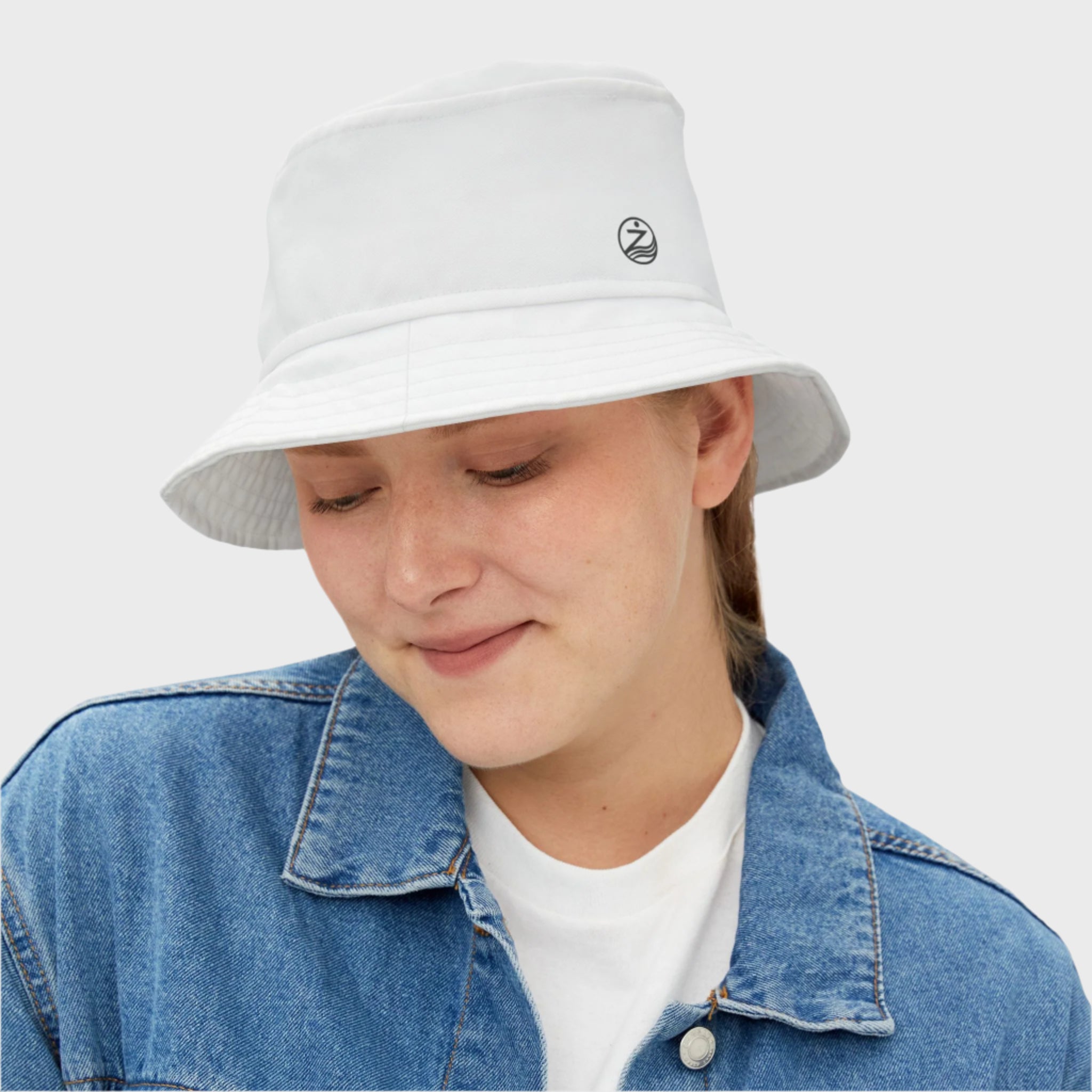 Minimalist White Bucket Hat for Summer Adventures