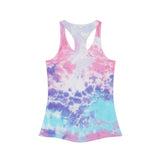 Cool Blue Tie Dye Racerback Tank Top for Summer Vibes