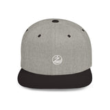 Minimalist White Flat Bill Snapback Hat - Clean Style for Everyday Wear