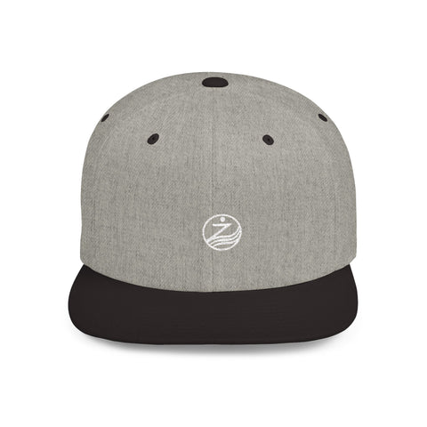 Minimalist White Flat Bill Snapback Hat - Clean Style for Everyday Wear