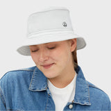 Minimalist White Bucket Hat for Summer Adventures